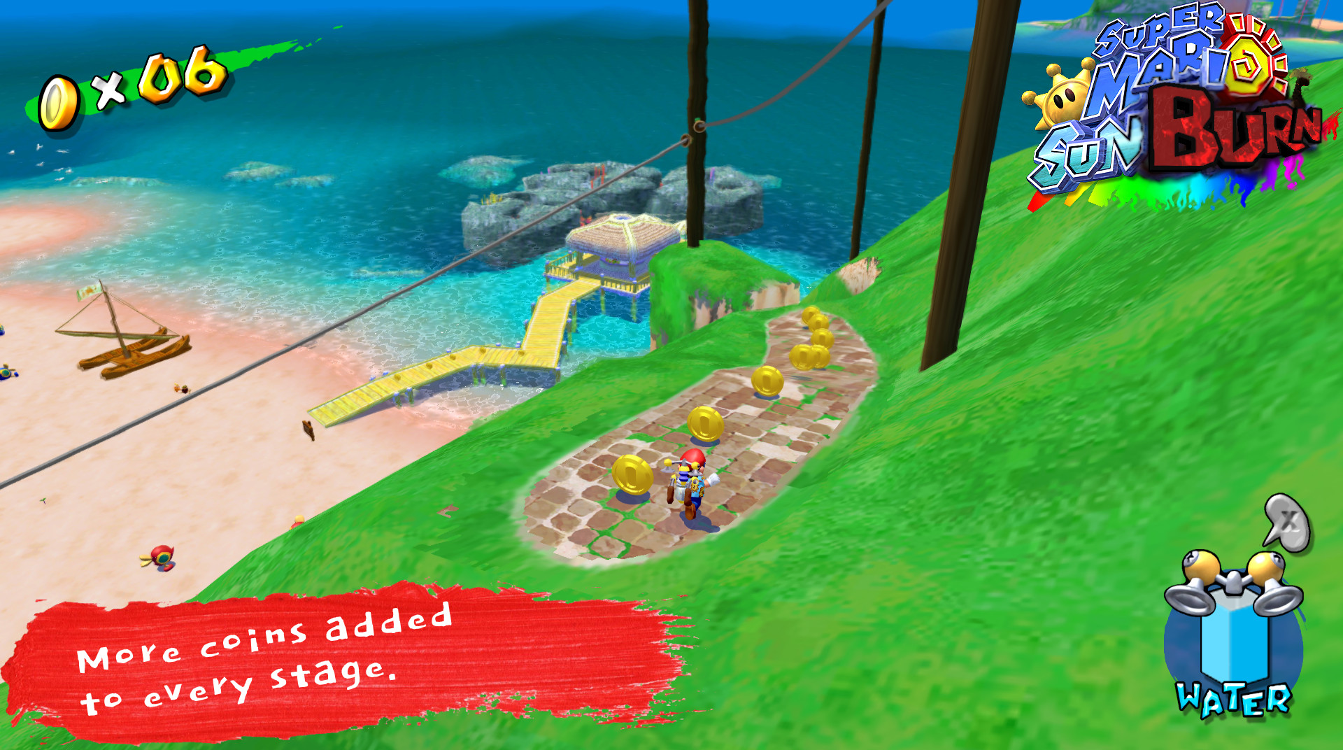 Extra coins placed along a beach hillside